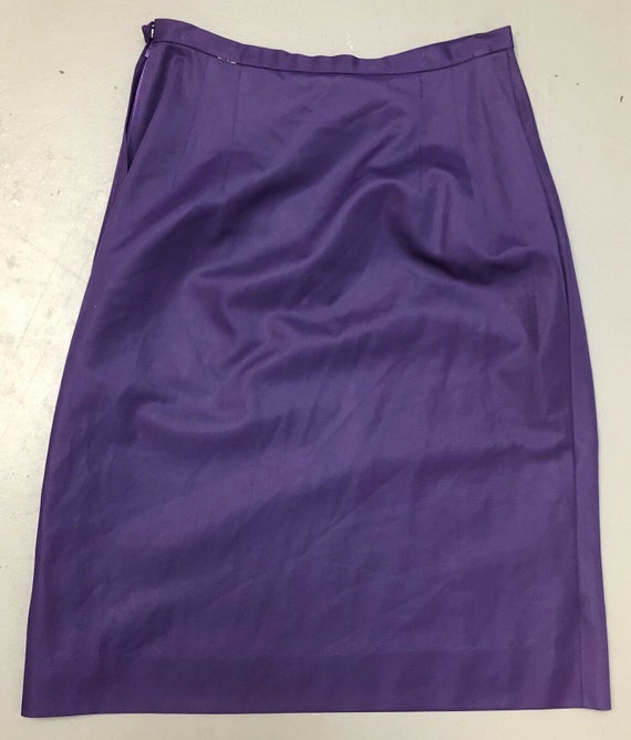 Vintage 1960s Purple Jersey Pencil Skirt by Majes… - image 7