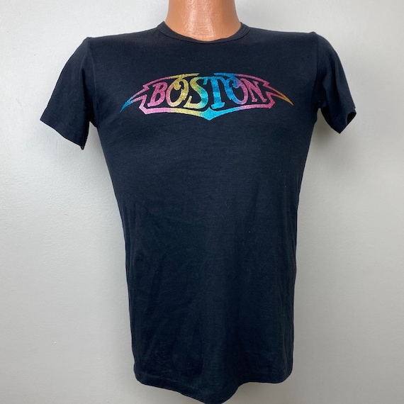 Vintage 1970s Boston Band T-Shirt, Rainbow Glitter