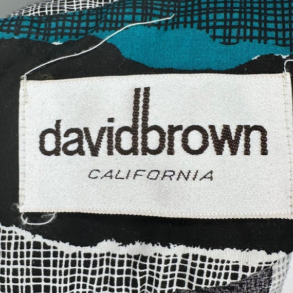 Vintage 1970s David Brown Caftan Dress, Teal and … - image 5