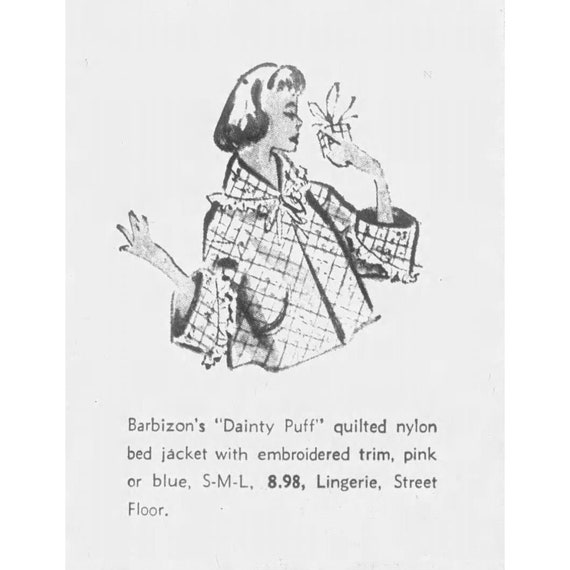Vintage 1950s Barbizon Dainty Puff Bed Jacket, Si… - image 7
