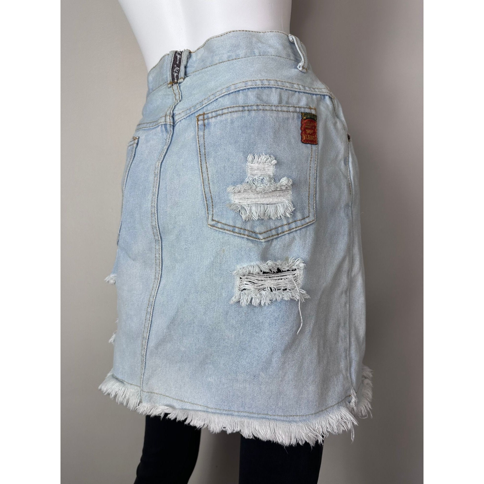 Vintage 1980s/90s Denim Skirt With Attached Black Leggings Vintage 1980s/90s Denim Skirt With Attached Black Leggings