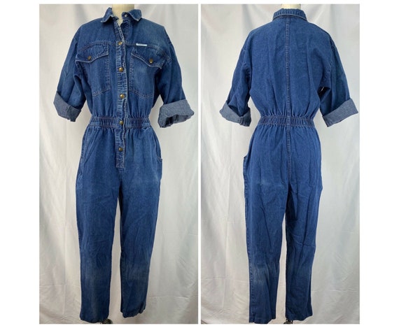 Vintage 1980s Denim Jumpsuit, Ideas Size M/L