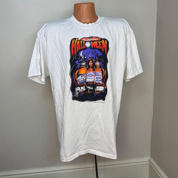 Vintage 1990s Budweiser Halloween T-shirt, Bud Light Ice Beer