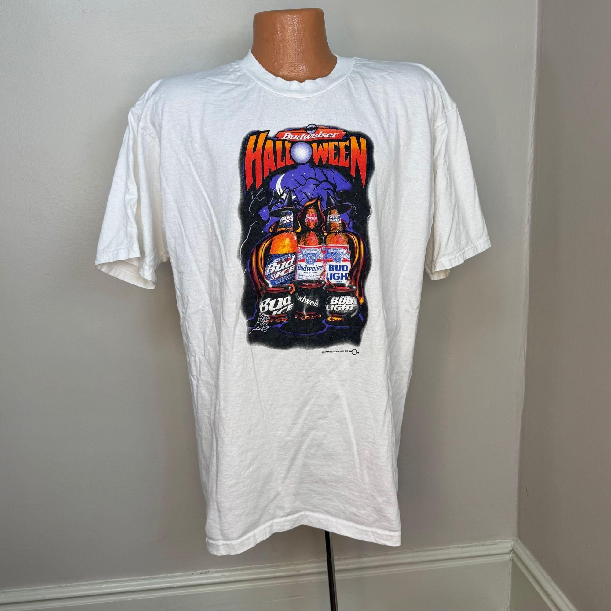 Vintage 1990s Budweiser Halloween T-shirt, Bud Light Ice Beer