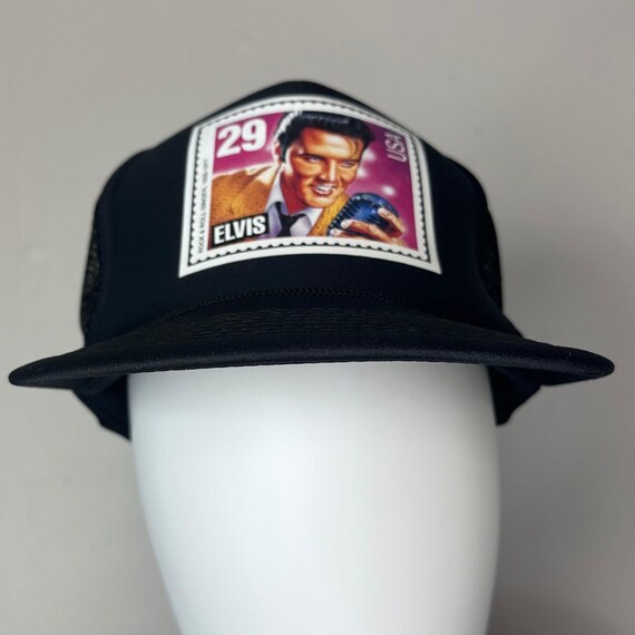 Vintage 1990s Elvis Presley Snap Back Mesh Hat, Cap, Gold Medal
