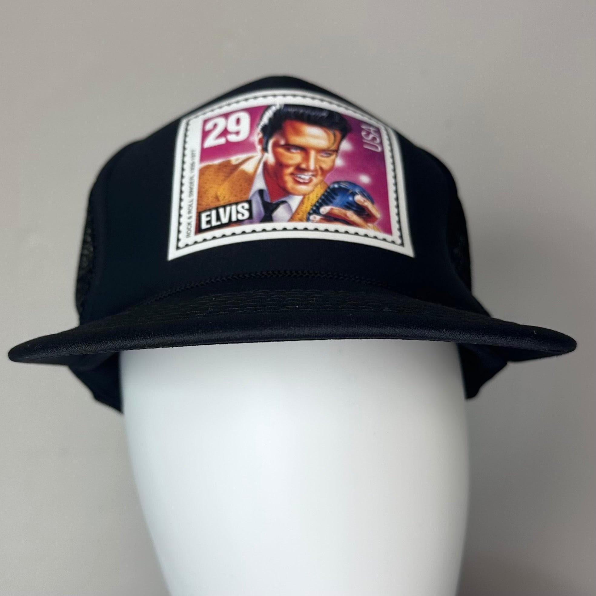 Vintage 1990s Elvis Presley Snap Back Mesh Hat, Cap, Gold Medal