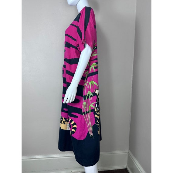 Vintage 1980s Tiger Sunset Caftan Dress, Sabysco … - image 2