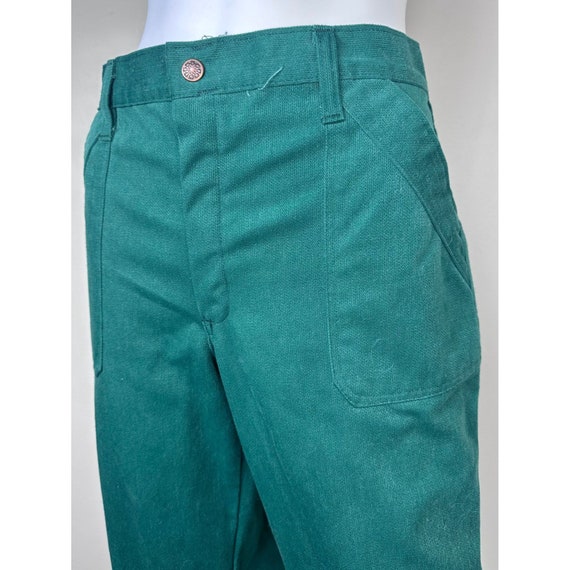 Vintage 1970s Green Corduroy Flare Leg Pants, Mar… - image 2