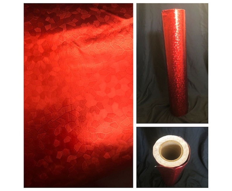Huge Roll of Wrapping Paper Christmas Vintage Department Store Gift Wrap Valentines Day Shiny Red Mosaic Birthday 26\u201d Wide