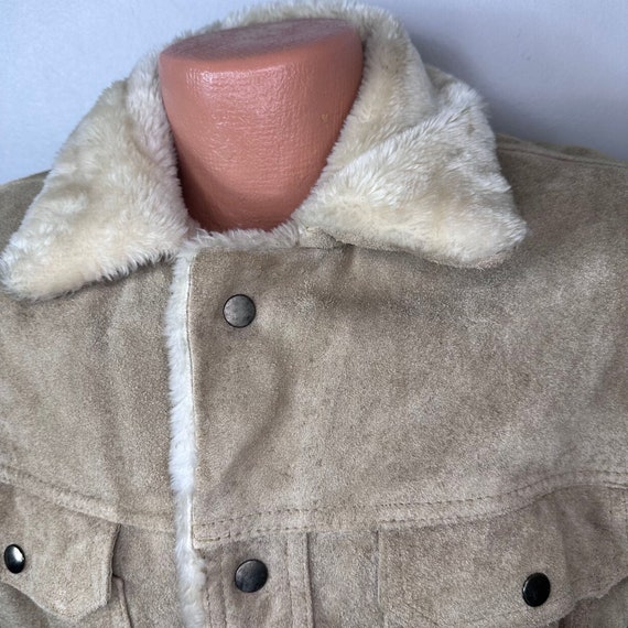 Vintage 1970s/80s Leather Jacket with Faux Fur Li… - image 2