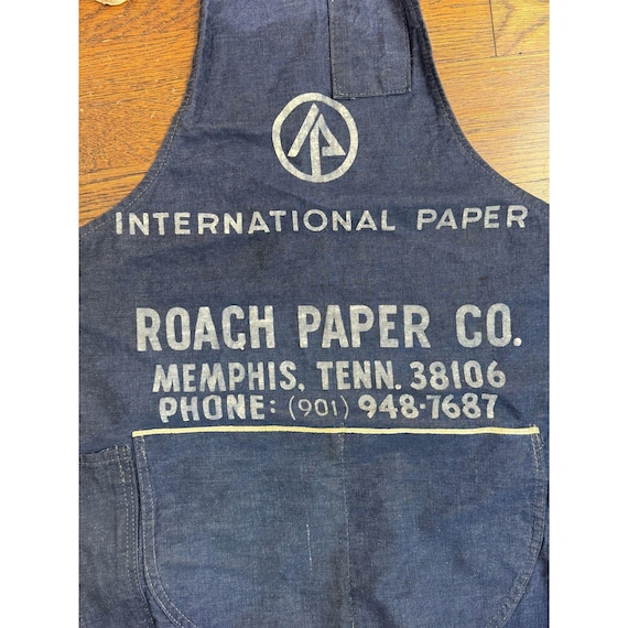 Vintage 1960s Selvage Denim Workwear Apron, International Paper