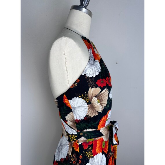 Vintage 1970s Floral Halter Wrap Dress, Handmade … - image 6