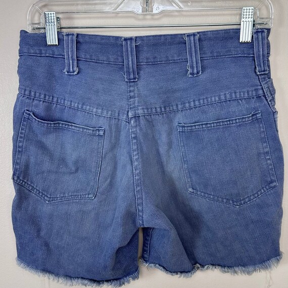 Vintage 1970s Cut Off Blue Jean Shorts, Zayre Mat… - image 2