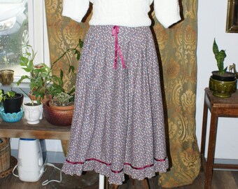 Vintage Jessica's Gunnies Floral Pleated Midi Skirt