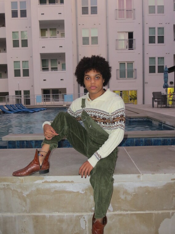 Vintage 70s Collared Preppy Ski Sweater