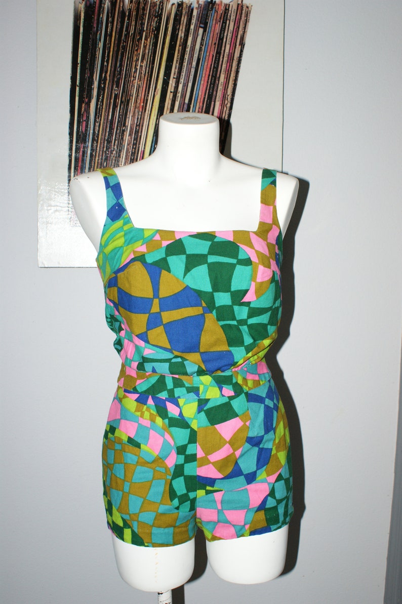 Vintage 60s Pink One Piece Swimsuit, Elizabeth Stewart Fit XS/S