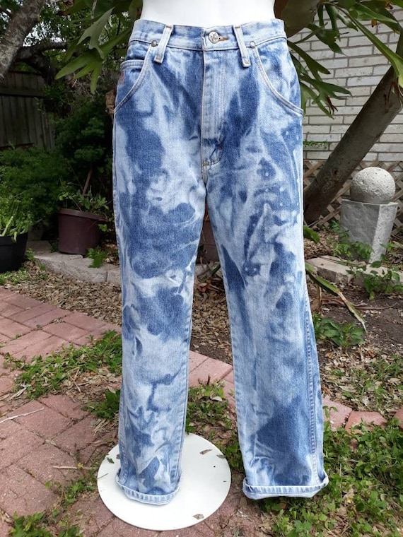 Bleached Denim Jeans Cotton Vintage 90s Twenty X Festival | Etsy