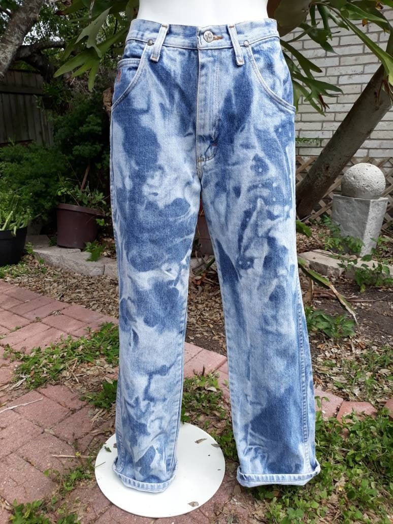 Bleached Denim Jeans Cotton Vintage 90s 