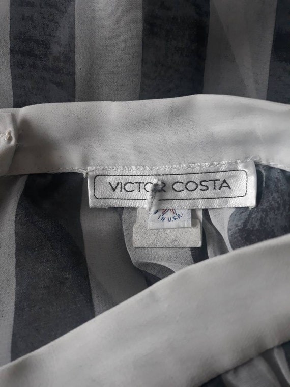 Vintage Victor Costa Sheer Pants Black White Stri… - image 10