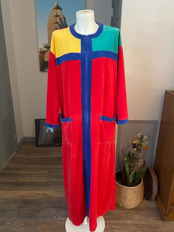 Styled by Saybury Color Block Red Robe Caftan Loun