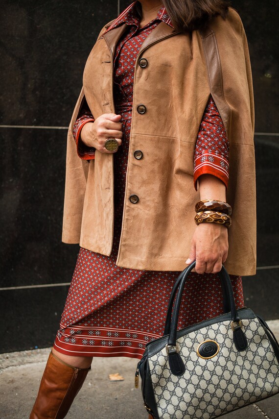 Brown Suede Cape Poncho