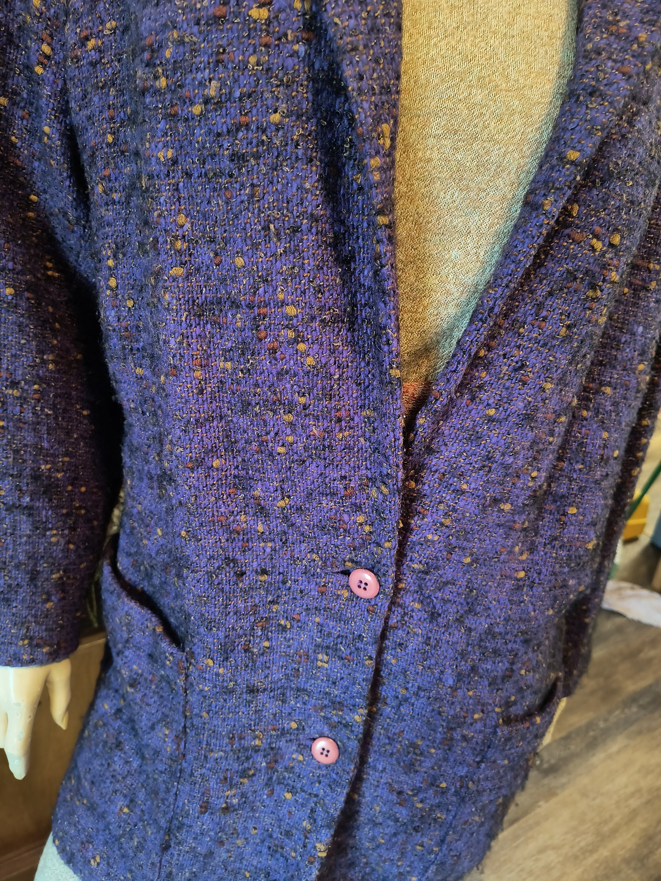 Vintage Album by Kenzo Purple Coat Wool Winter Coat Designer