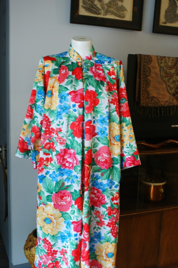 Vintage Ariel Caftan Robe Floral Colorful Lounge W