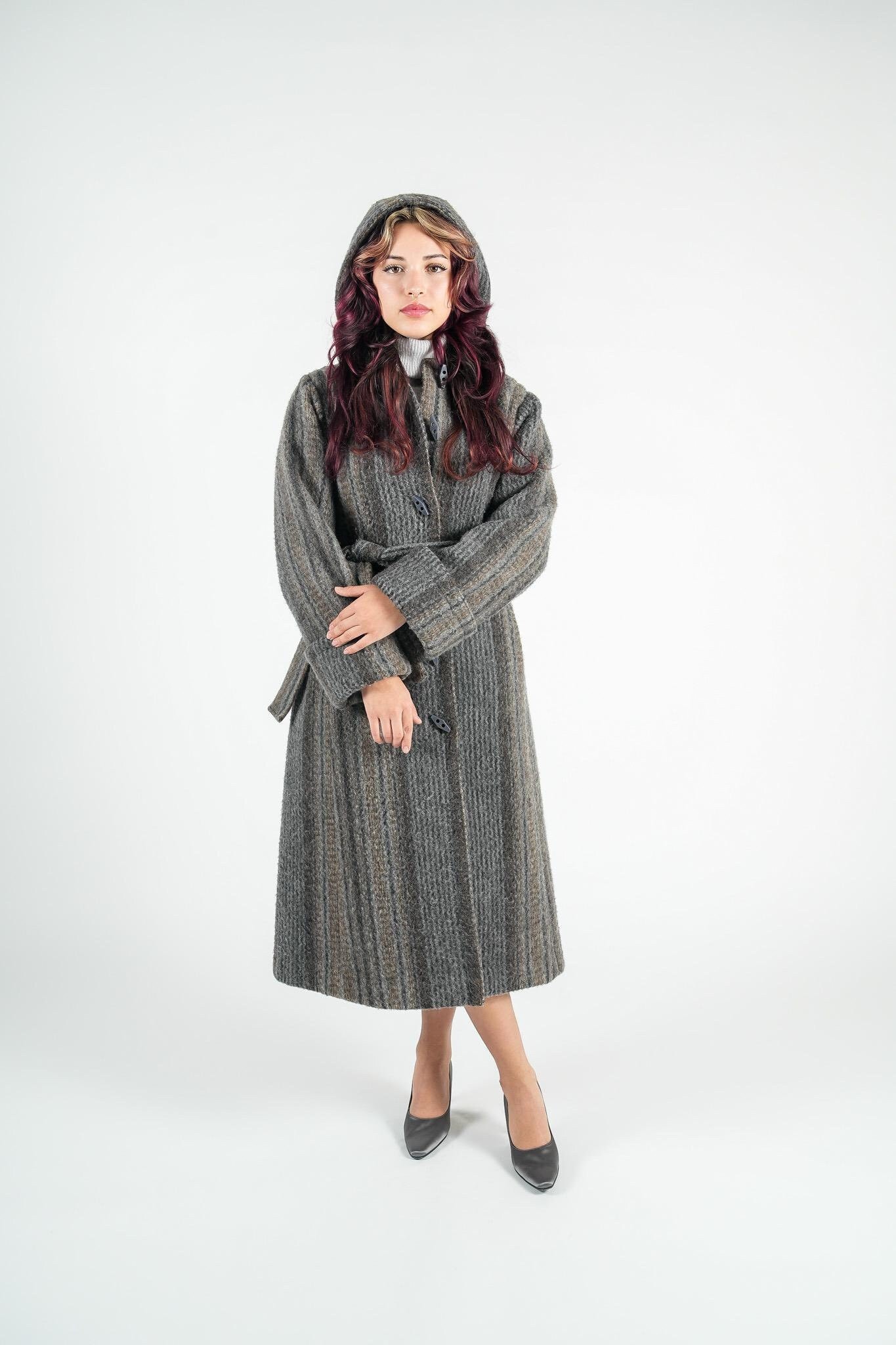 Vintage 70s Casa De Lana Virgin Wool Coat Hooded Warm Coat Uruguay