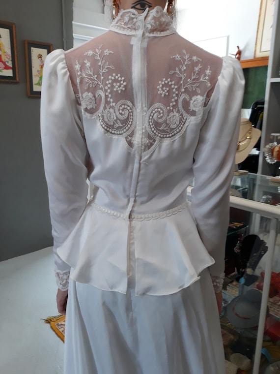 Victorian Style Wedding Dress Peplum Bridal Gown Vint… Gem