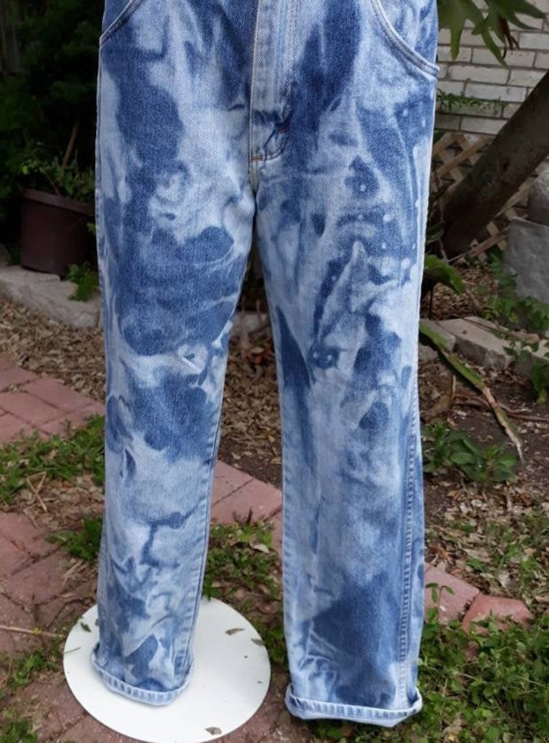 Bleached Denim Jeans Cotton Vintage 90s Twenty X Festival | Etsy