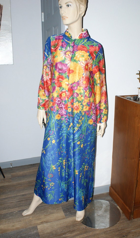 Vintage Floral Caftan Robe Colorful Loungewear Dre