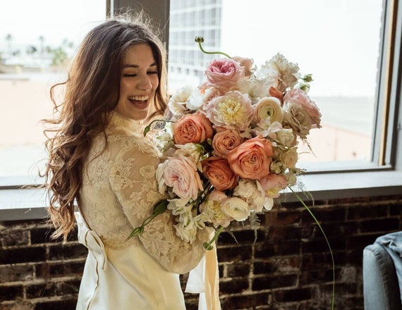 Vintage 1960s Wedding Dress with Train Bishop Slee
