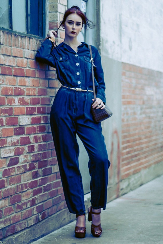 80s denim jumpsuit