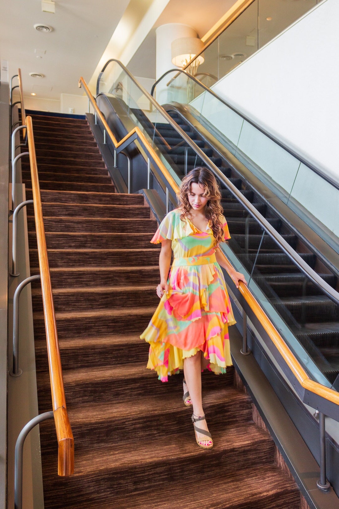 Paris Ruffle Dress Vintage Leonard Paris Silk Ruffle Midi Dress Pastel Yellow Small - Etsy