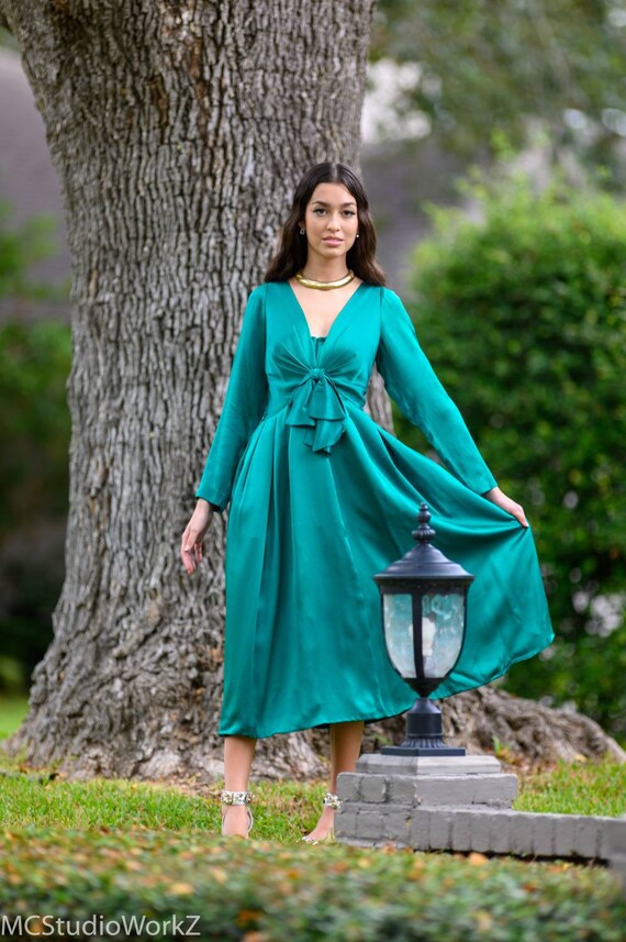 Vintage Helga Emerald Green Midi Party Dress