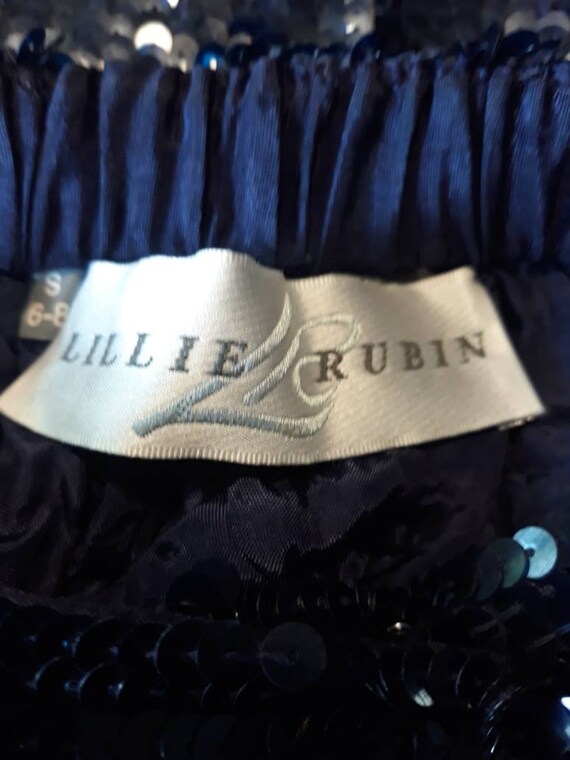 Vintage 80s Lillie Rubin Blue Sequin Shorts - image 6