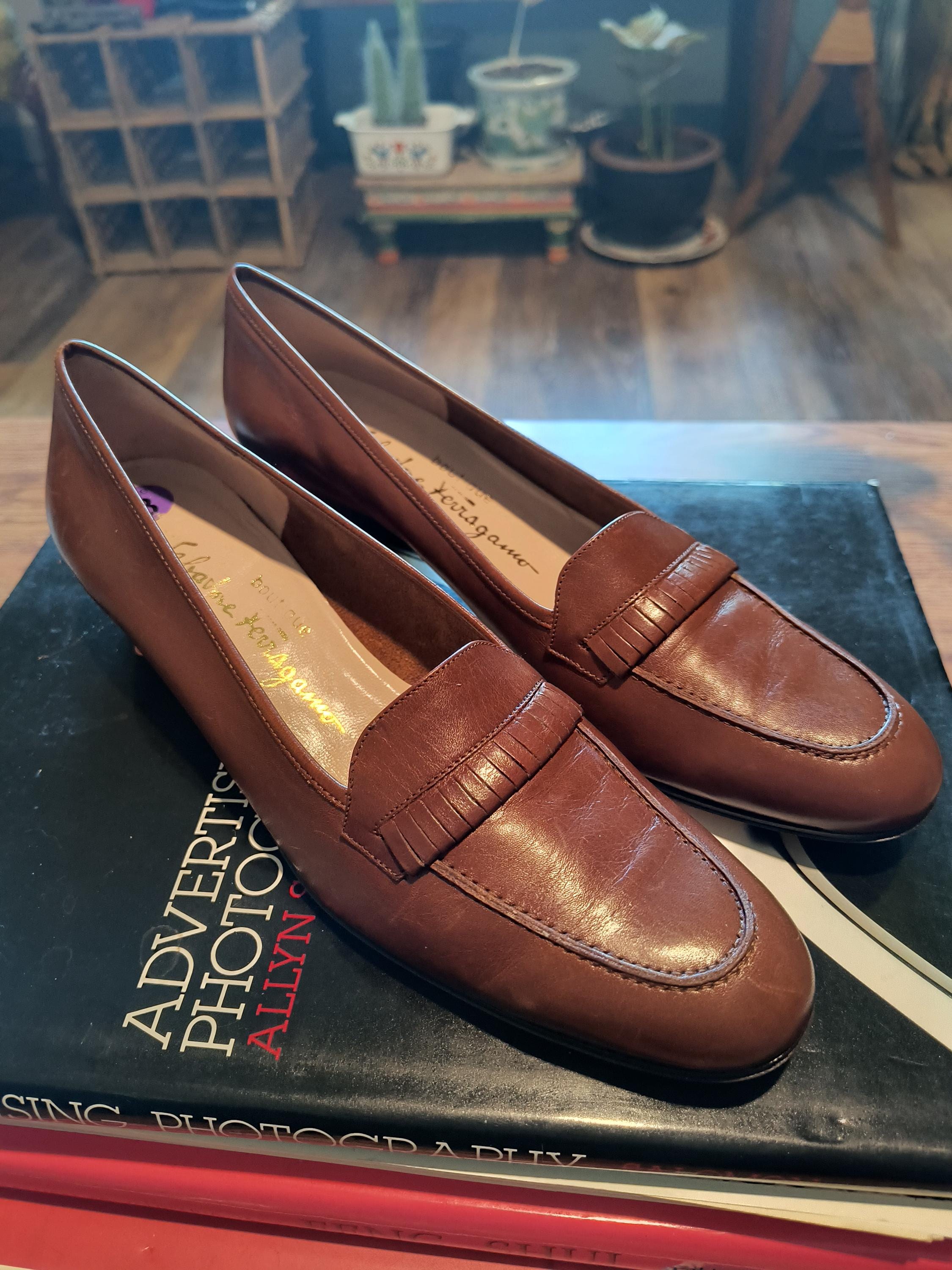 Ferragamo Brown Tassel Loafers - Classic Leather Slip-On Vintage Salvatore Ferragamo Brown Leather Tassel Loafers  main image 4