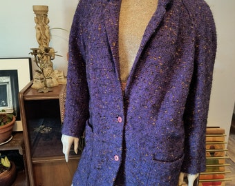 Vintage Album by Kenzo Purple Coat Wool Winter Coat Designer