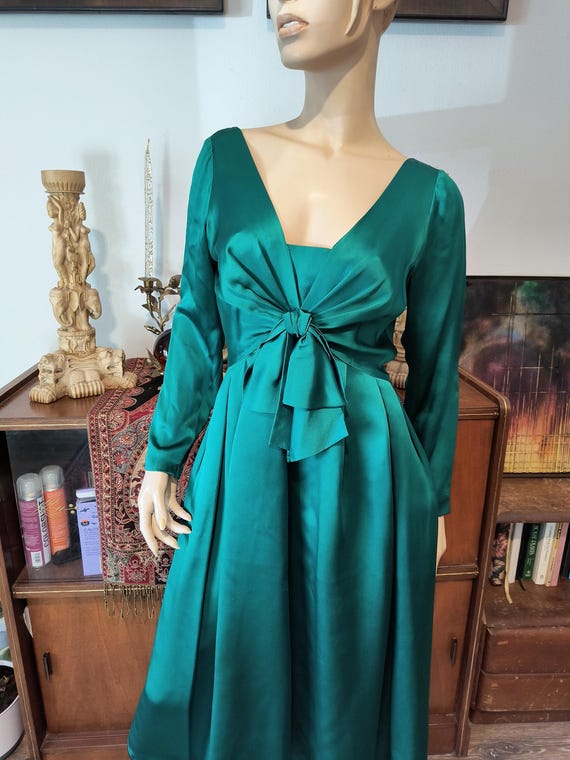 Vintage 60s Helga Emerald Green Party Dress Medium Holiday Dress Vintage 60s Helga Emerald Green Party Dress Medium Holiday Dress