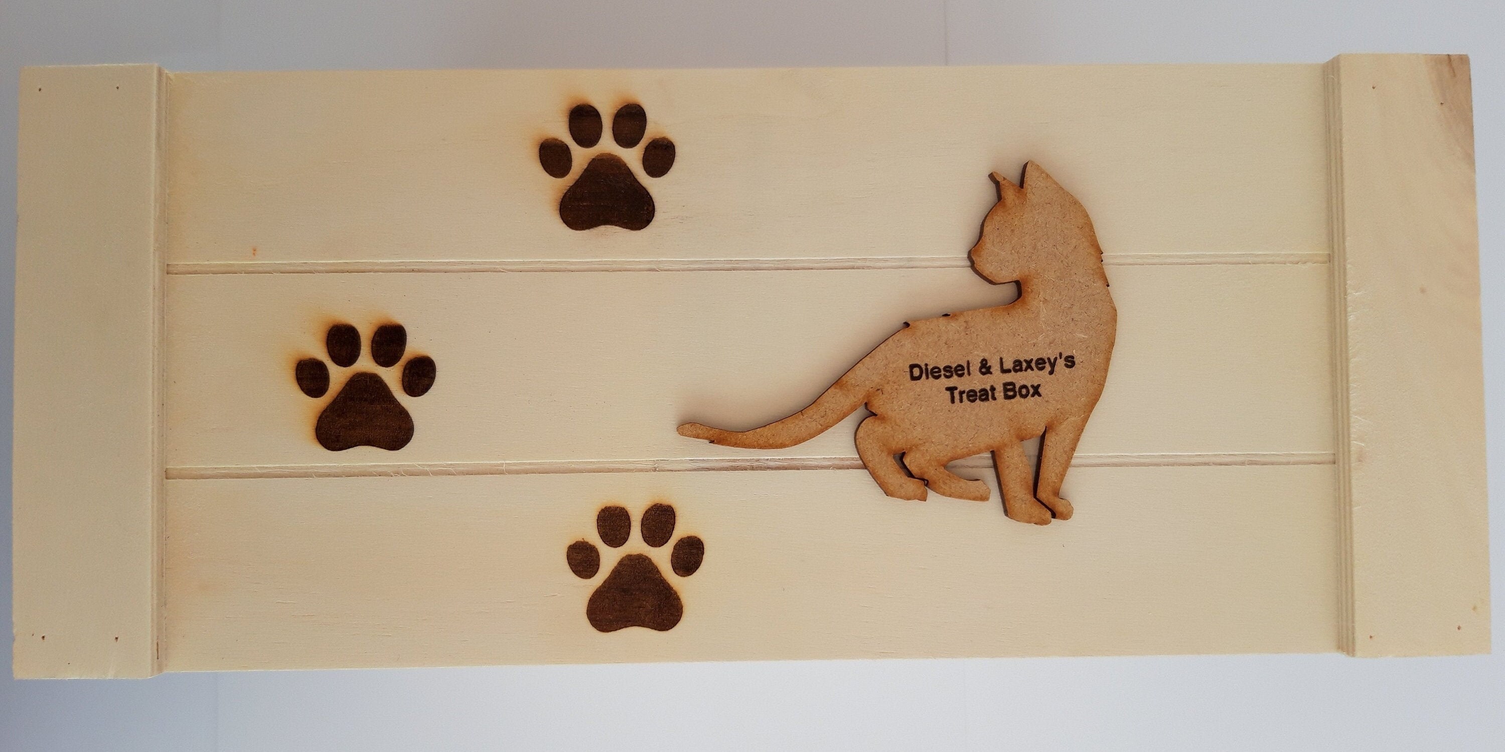 Wooden Crate Cat Treat Box FREE Personalisation An Ideal Gift Etsy