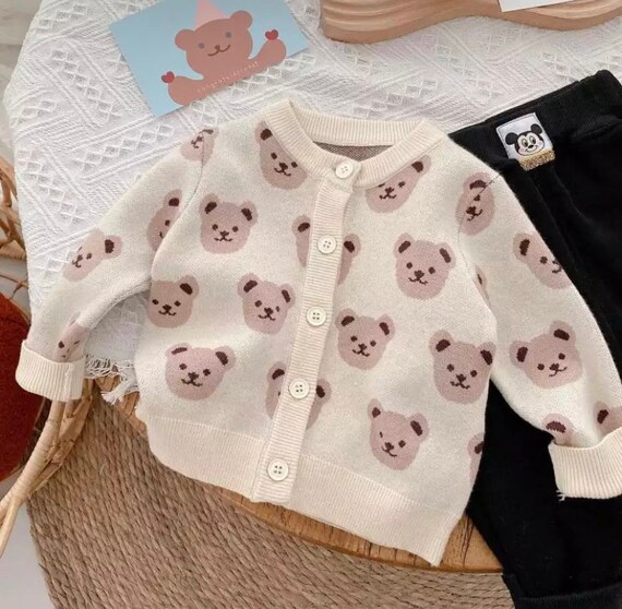 Unisex Teddy Bear Cardigan Sweater - Etsy