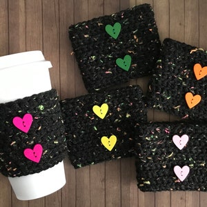 Valentines Day Heart, Crochet Coffee Cup Cozy, Tea Cozy, Iced Coffee Cup Cozy, Reusable Cup Sleeve, Cold Drink Sleeve, Coffee Cup Sleeve