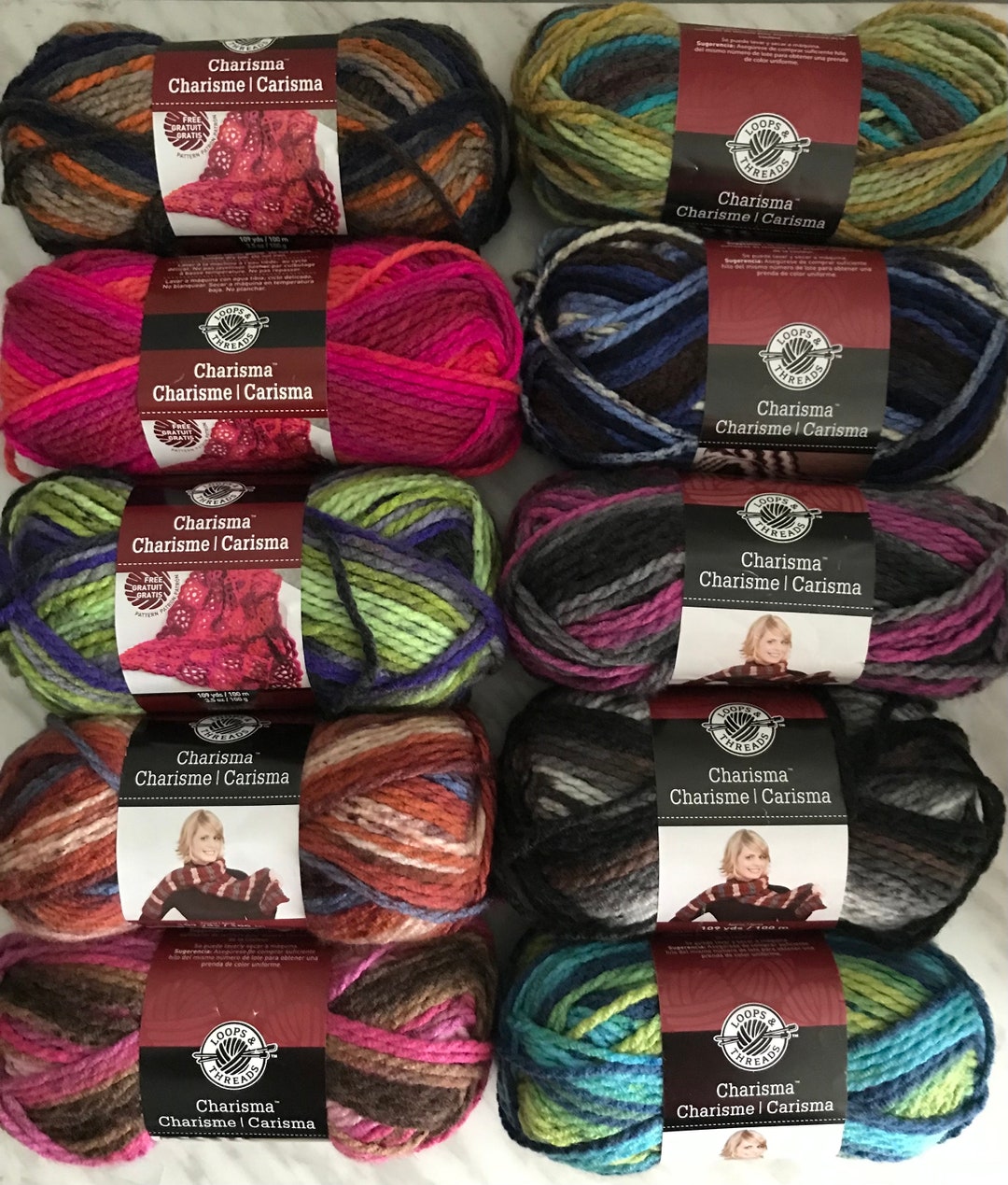 Charisma Yarn Multicolour by Loops and Threads Crochet Knitting Supplies DESTASH Etsy