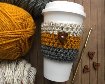 Crochet Coffee Cup Cozy, Tea Cup Cozy, Iced Coffee Cup Cozy, Reusable To Go Cup Sleeve, Cold Drink Sleeve, Coffee Cup Sleeve, Beverage Cozy