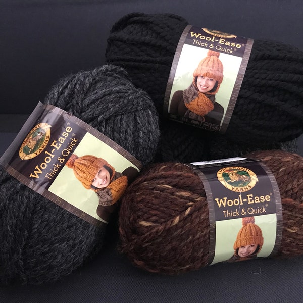 Lions Brand Wool Ease Yarn Thick and Quick Crochet Knitting Supplies - DESTASH