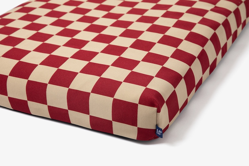 Checker Pattern Orthopedic Dog Bed with Portable Handle image 2