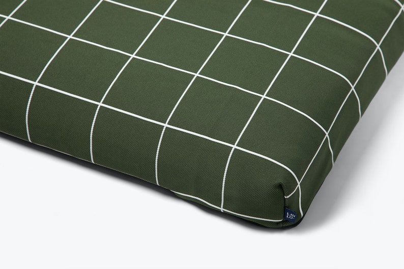 Minimalist modern dog bed, Orthopedic mattress, Washable Grid replacement cover with handle