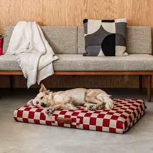 Luxury dog bed, checker pattern pet bed, medium dog bed, extra large dog bed, dog furniture, minimalist dog bed, pet pillow cushion image 5