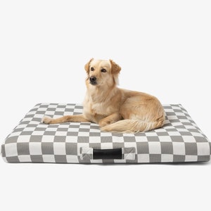 Luxury dog bed, checker pattern pet bed, medium dog bed, extra large dog bed, dog furniture, minimalist dog bed, pet pillow cushion image 6