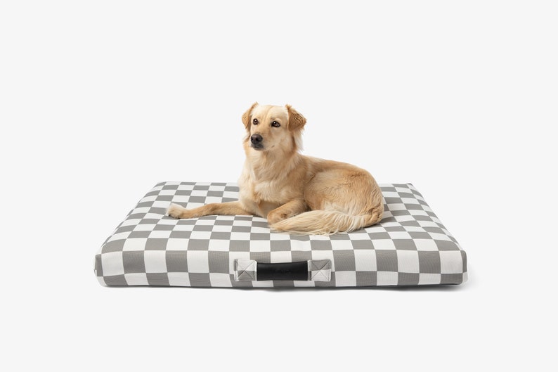 Checker Pattern Orthopedic Dog Bed with Portable Handle image 6